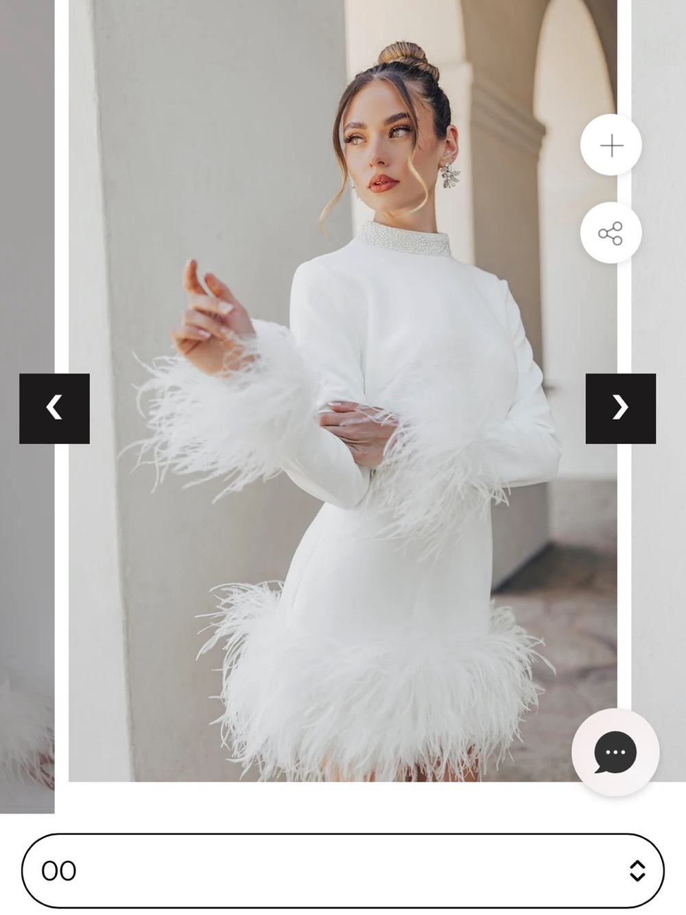 UNTAMED PETALS BY AMANDA JUDGE White Feather-Trim Mini Dress